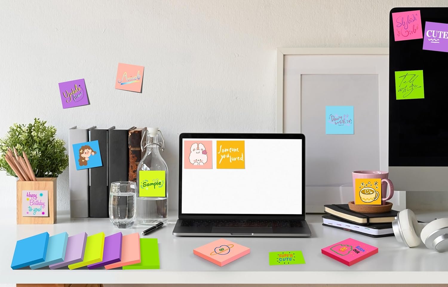 (18 Pads) Sticky Notes 3x3 inch, Self-Stick Pads Bright Colors Sticky Note, Recyclable, Easy to Post for Home, Office, Notebook - Image 7