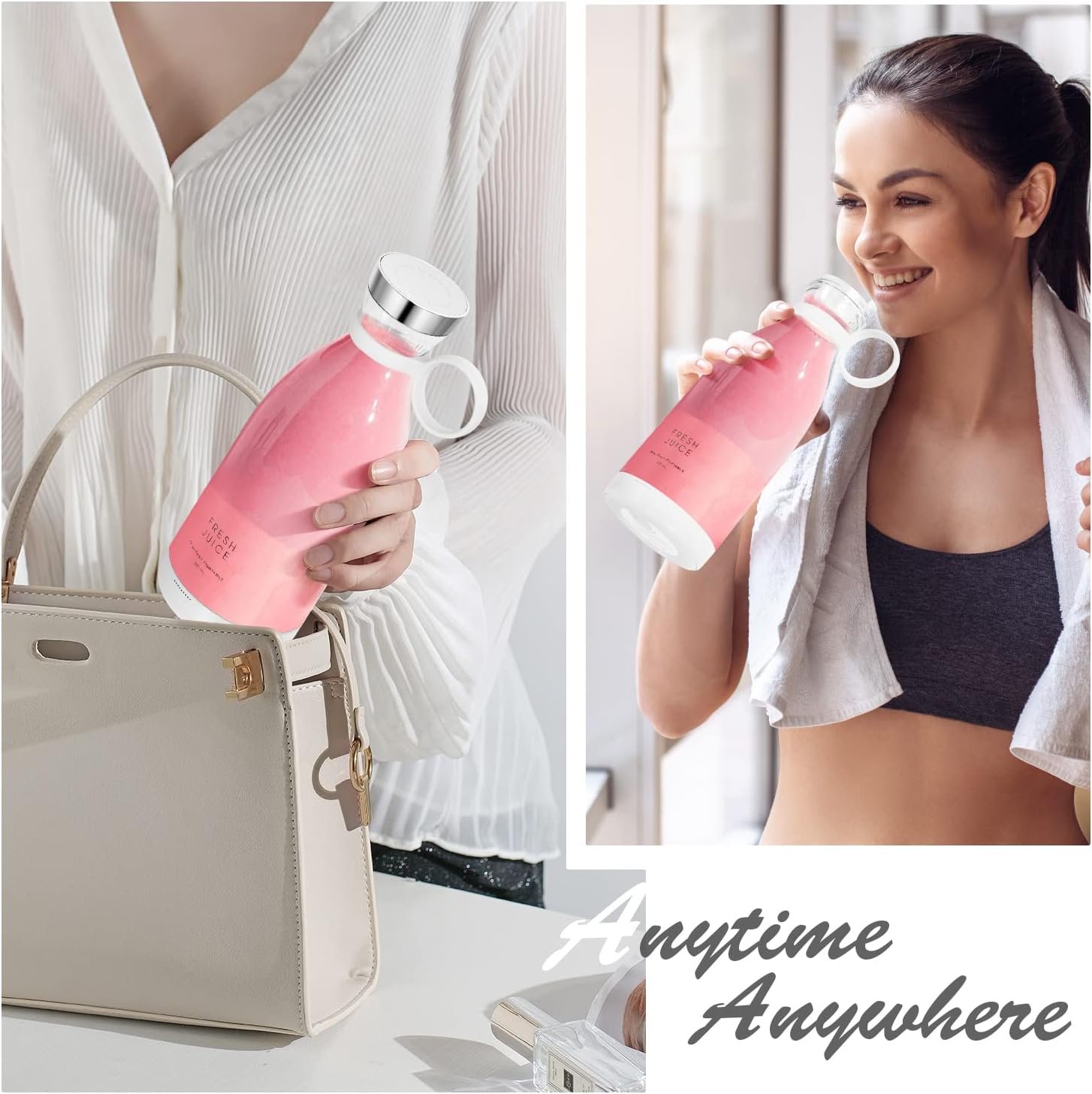 MIAOKE Portable Blender,Fashion Portable Blender for Shakes and Smoothies 11.8 Oz,Magnetic USB Fast Charging Mini Mixer Bottle,Take It for Traveling, Outdoor, Gym, Office, Cars, Gift -WH - Image 2