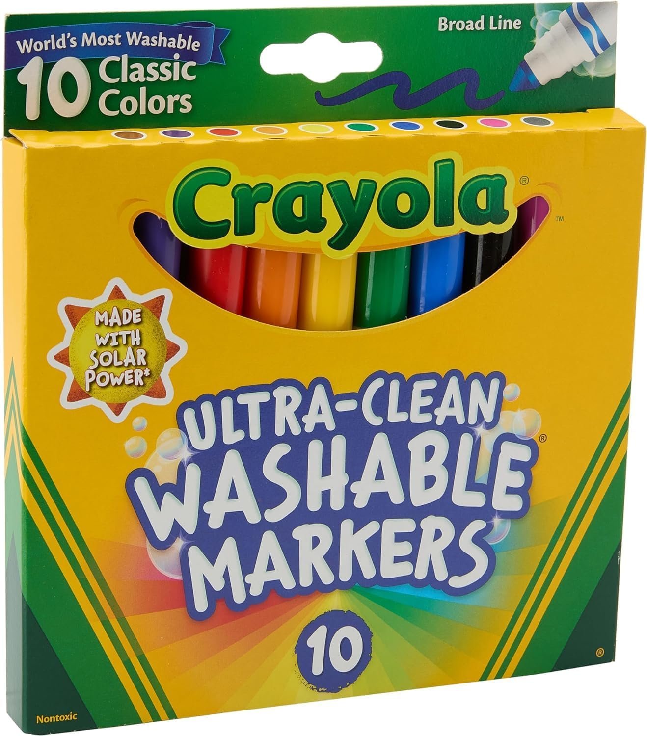 Crayola Ultraclean Broadline Classic Washable Markers (10 Count), (Pack of 3)