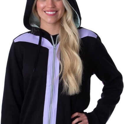 Disney Womens' Villains Maleficent 3D Horns Costume Full-Zip Hoodie