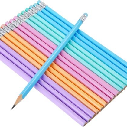 50PCS Triangular Grip Wooden cased Pencils for Kids with Erasers, Fun Cute Wood Wedding Golf Triangle Pencils for School,Drawing,Gift (50PCS)