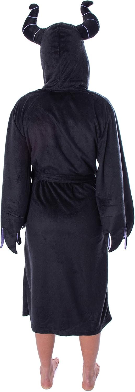 Disney Villains Women's Maleficent Costume Ultra-Soft Fleece Plush Hooded Robe Bathrobe - Image 4