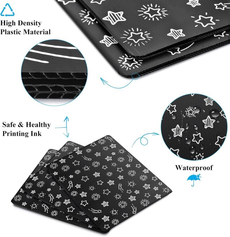 Black 24-Pack Desk Dividers for Students, Waterproof Plastic Study Carrel Divider, Durable Testing Dividers for Classroom Teacher Supplies, Easy to Clean Privacy Shield Folder Boards for Student Desk - Image 3