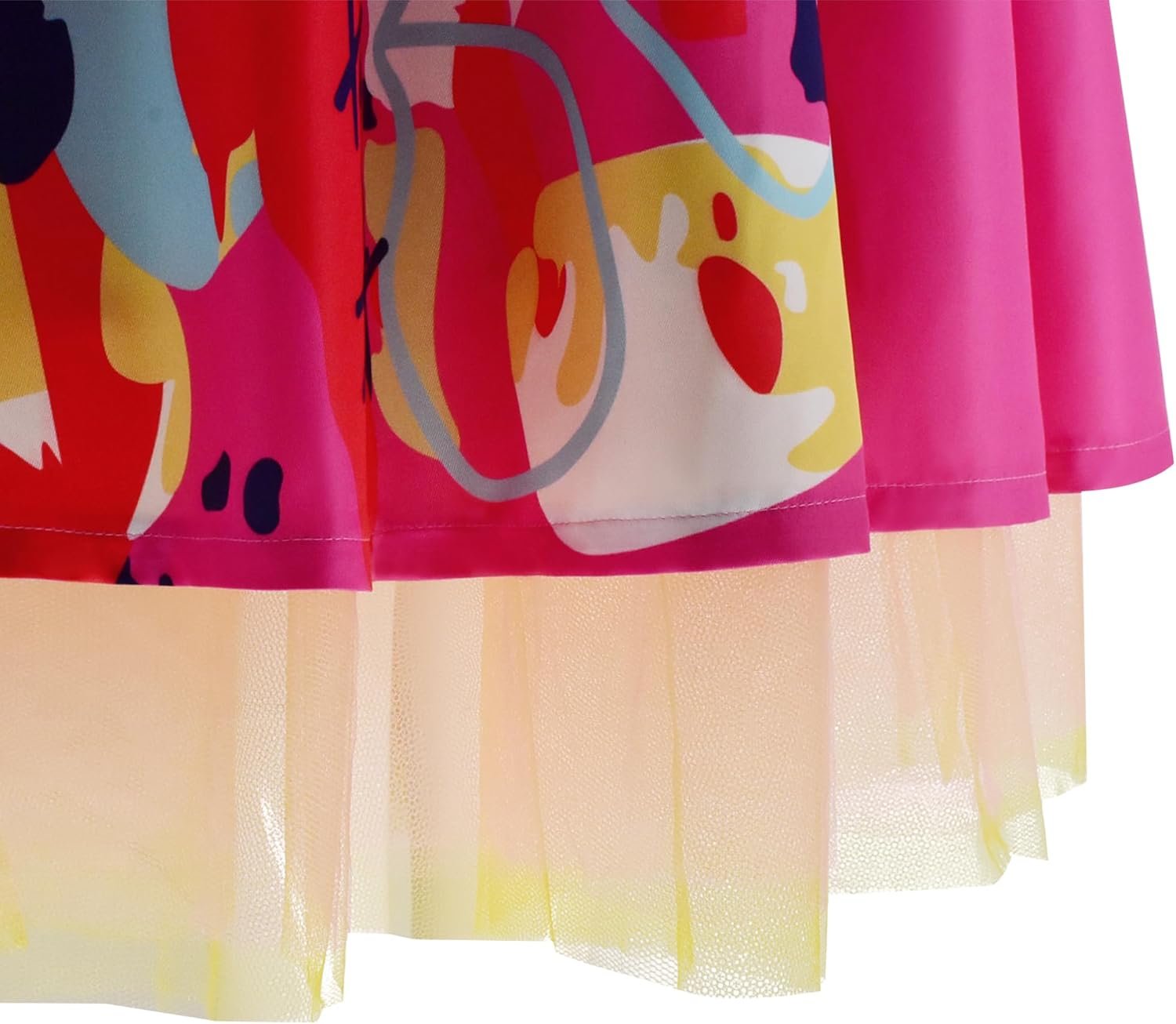 Women Weird Doll Costume Dress with Socks Pink Puff Short Sleeve Printed Dresses for Halloween - Image 8