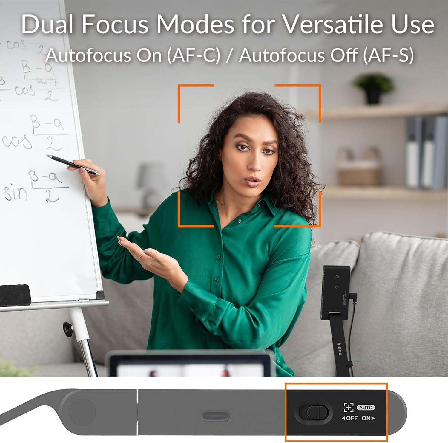 Innex DC500 13MP 4K USB Document Camera, Webcam & Scanner, 3-in-1, 13MP, Noise-Cancelling Mic, Dual Autofocus, Auto Flip, Built-in LED lamp, OCR, Win, Mac, Chromebook, Distance Education, Meetings - Image 7