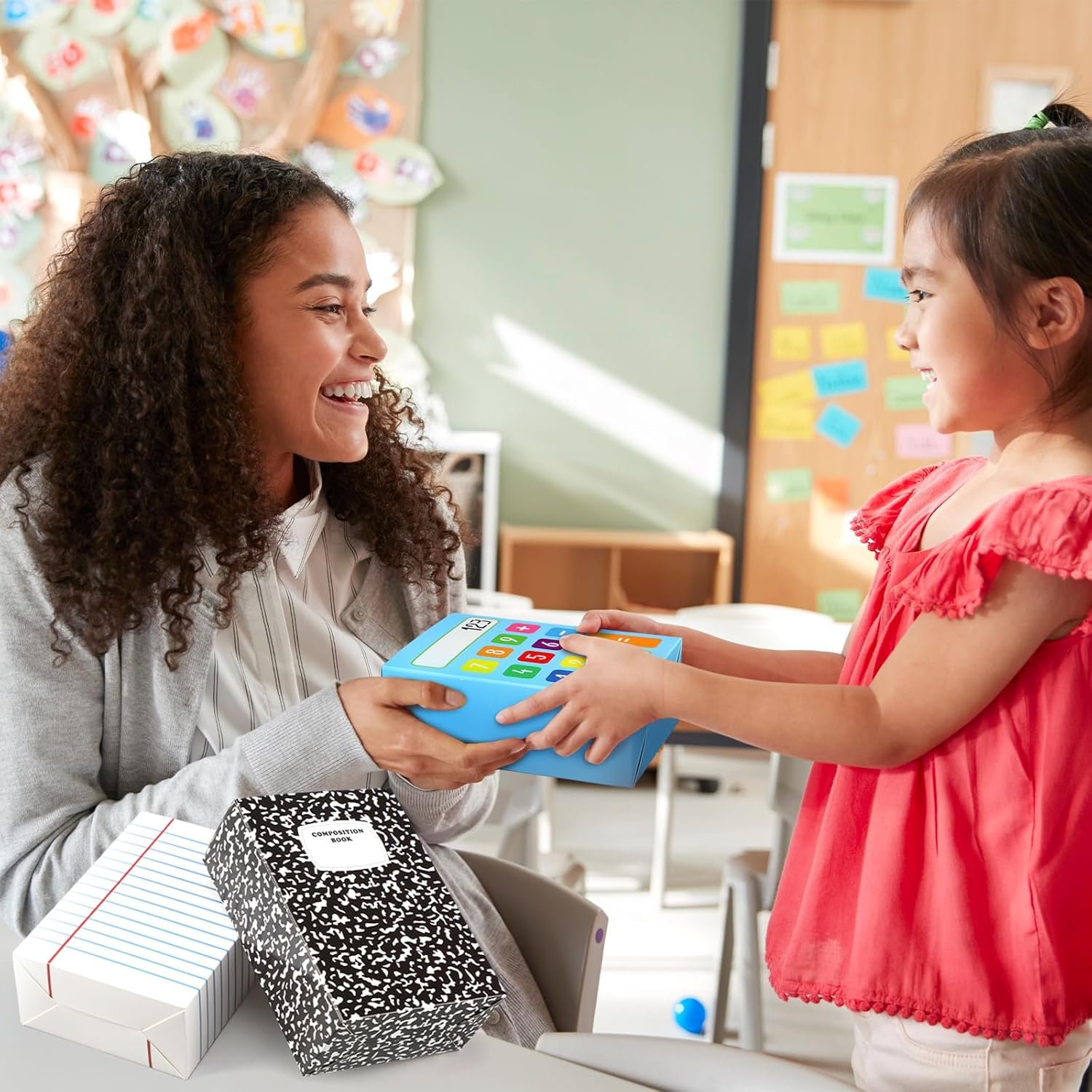 AmazingSpark 24 Pcs Back to School Supplies Gift Treat Boxes First Day of School Pencil Boxes Paper Candy Popcorn Holder Notebook Calculator Crayons Style for Teacher Classroom Welcome Back Decor - Image 4