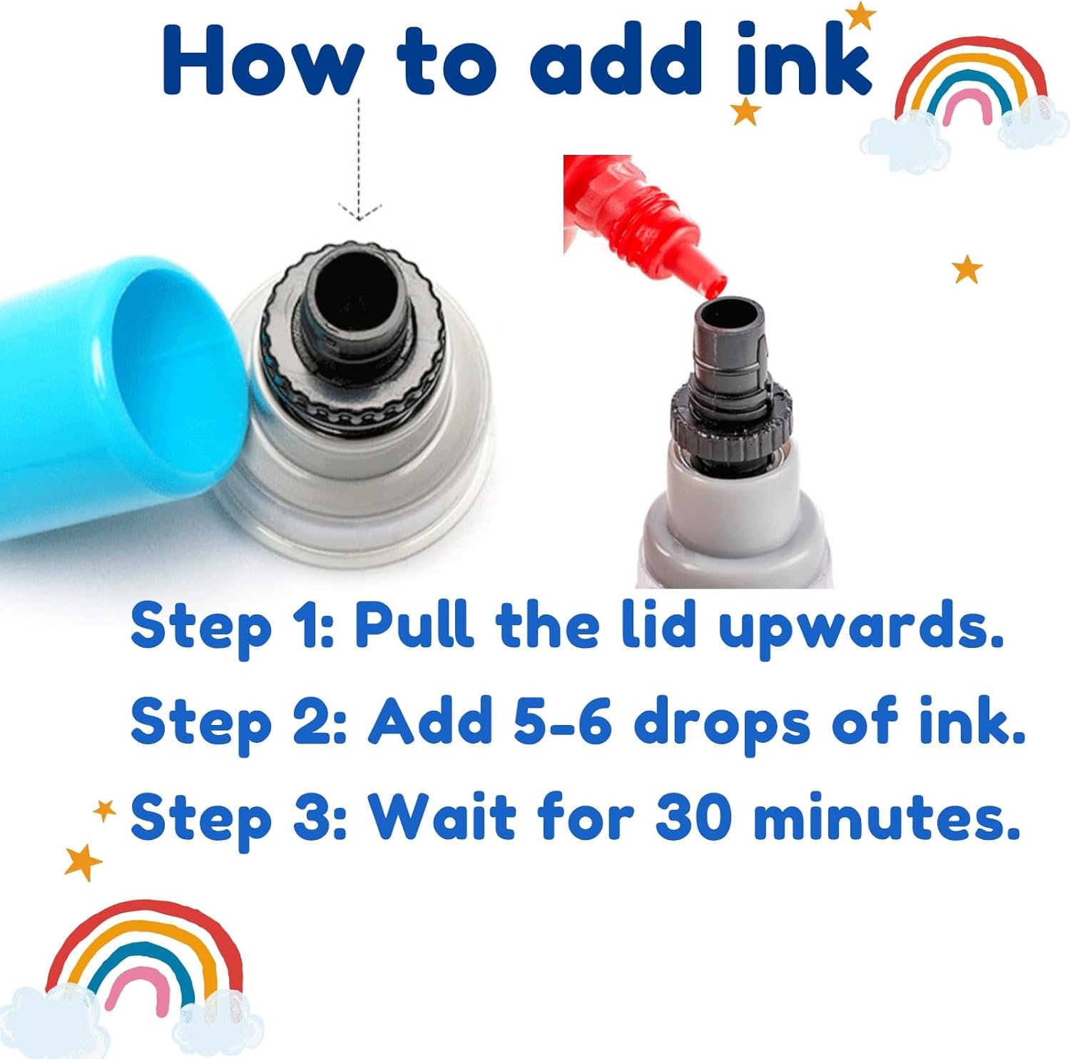 6-Piece Set of Teacher Stamps - Encouraging Animal Grading for Classroom Teacher Stamps for Grading Teacher Stamp Self Inking Stamp Behavior Stamps - Image 7