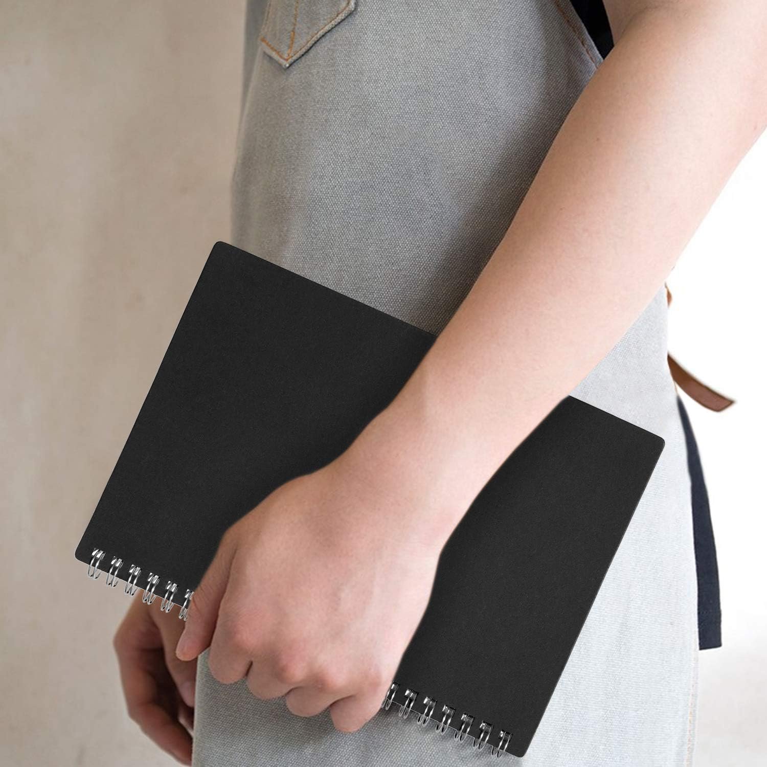 ZZTX Sprial Notebook Kraft Soft Cover College Ruled Notebooks, Wirebound Memo Diary Notebook Planner, 140 Pages/ 70 Sheets, 8 x 6 inch, 1 Pack (Black) - Image 6