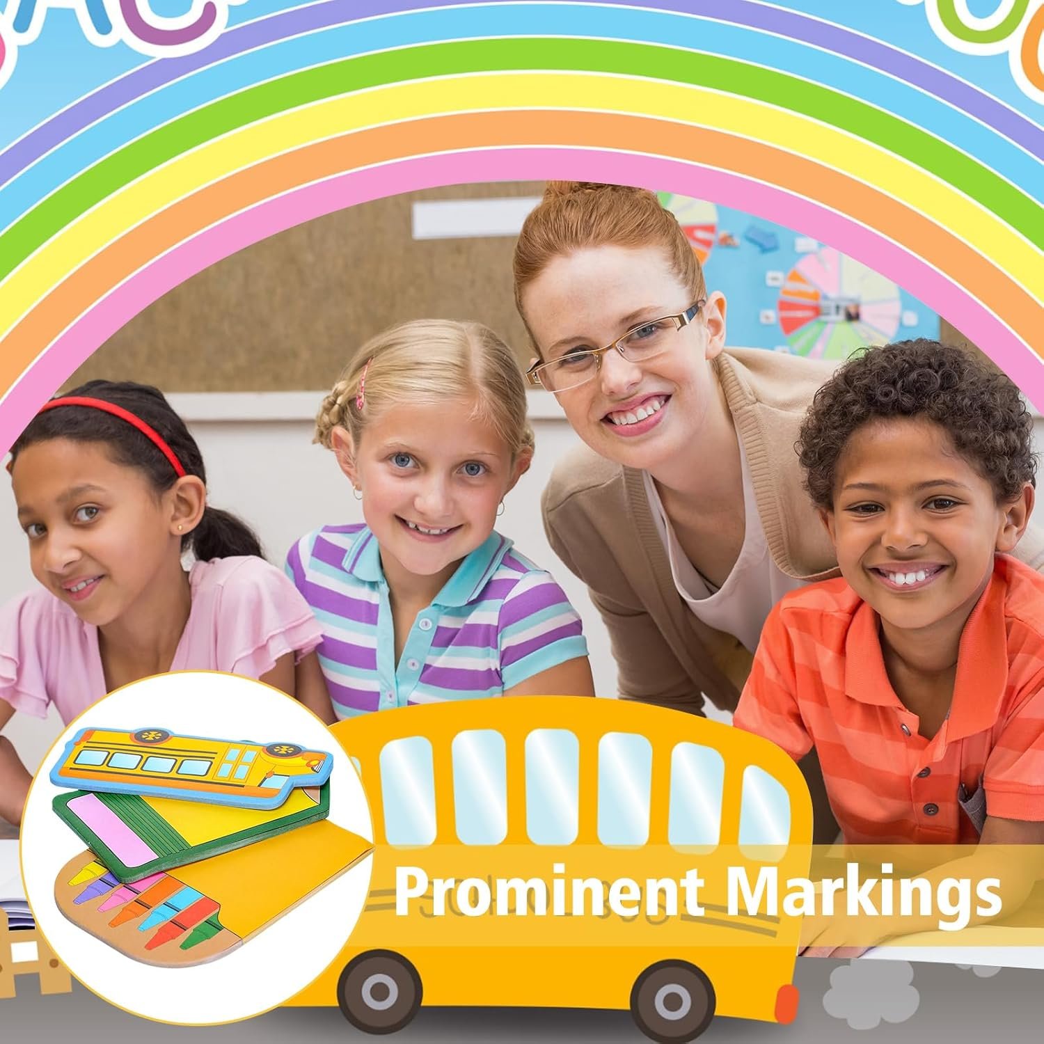 Eaasty 360 Sheets 5"x7" Large Teacher Sticky Notepads Pencil Crayon Box Bus Back to School Teacher Self-stick Note Gift Classroom Bulletin Board Decor Welcome First Day of School Writing Reminders - Image 7