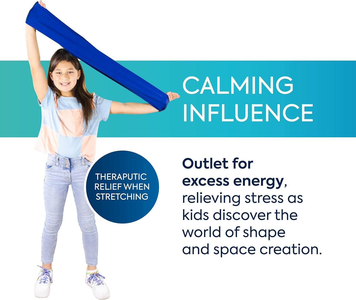 BouncyBand Stretch Band Focus Tool – 30” Resistance Band for Kids Stretches to Over 46” – Silent Sensory Tool Awakens Imagination, Develops Balance, and Strengthens Muscles - Image 4