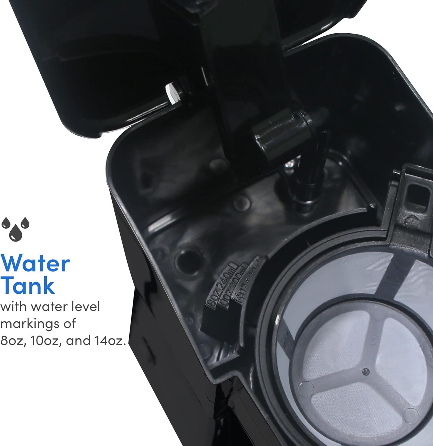 Elite Gourmet EHC114 Personal Single-Serve Compact Coffee Maker Brewer Includes 14Oz. Thermal Travel Mug with Stainless Steel Interior, Compatible with Coffee Grounds, Reusable Filter, Black - Image 3