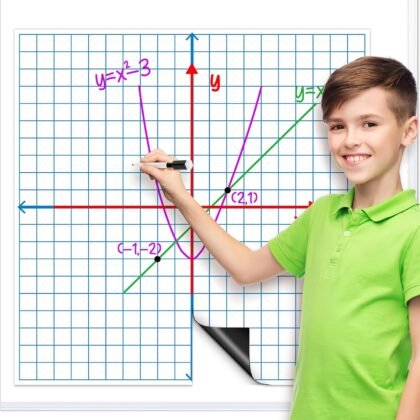 Giant Magnetic XY Coordinate Graph Grid Paper,Dry Erase Chart Paper for Whiteboard Homeschool Teacher Must Haves,Math Classroom Teaching Supplies Math Manipulatives
