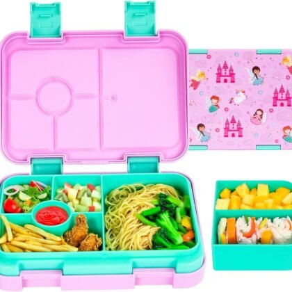 Bento Box for Kids & Toddlers, Leak-Proof Lunch Box with 5/6 Compartments - Back to School, Snack Containers for On-the-Go Meal, Made with Safe BPA-Free Material