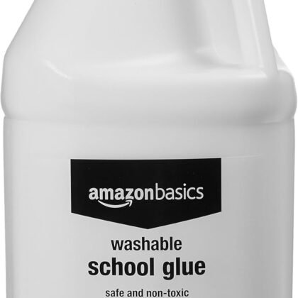 Amazon Basics All Purpose Washable School Craft Liquid Glue for Making Slime, White, Single Pack, 1 Gallon