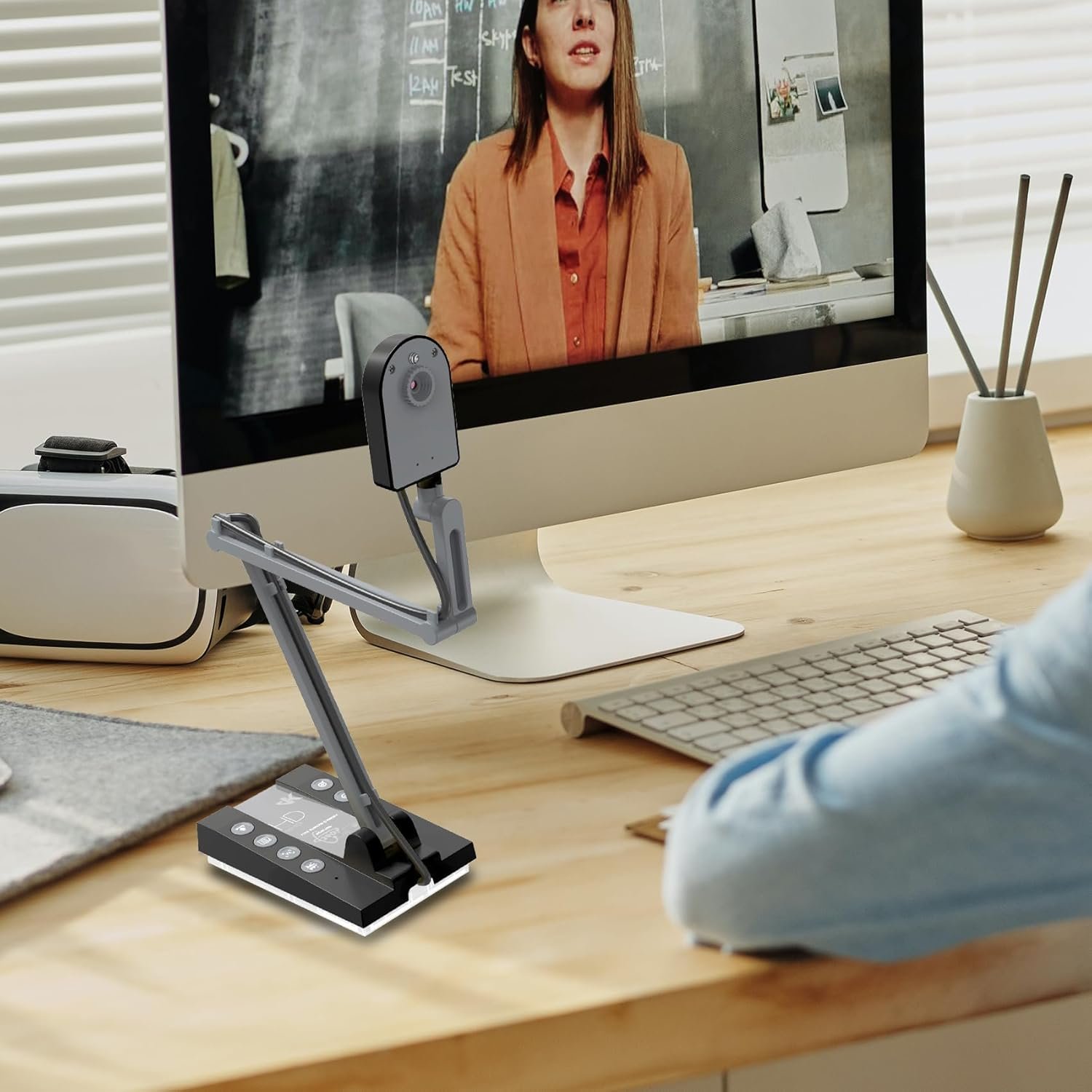 TreasLin Document Camera for Teachers HDMI USB-C 15MP HDIM Document Camera, Remote Learning Classroom Presentations Camera Art Classes Online Teaching with Multi Angle Rotation Adjustment LED Light - Image 7