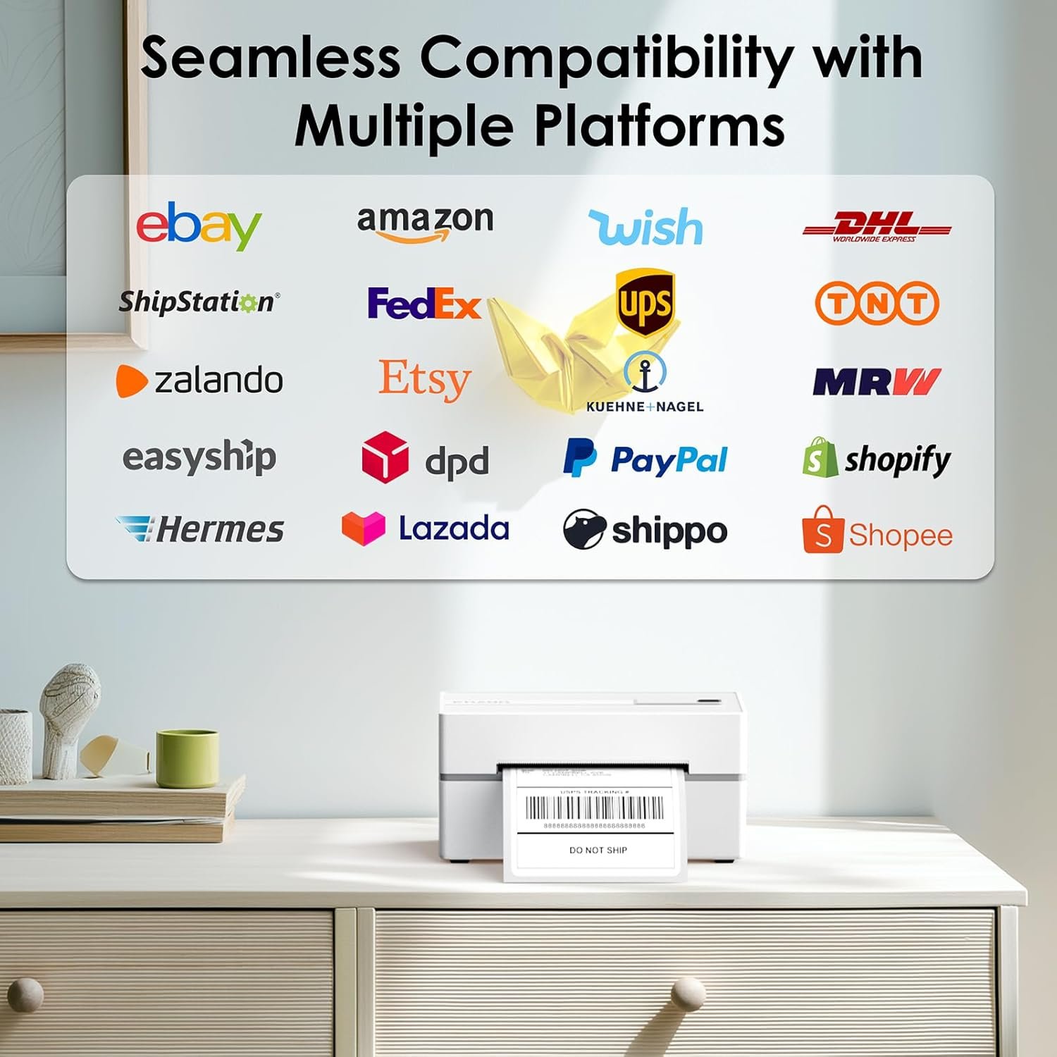 Bluetooth Thermal Shipping Label Printer, 4x6 Portabel Thermal Address Label Printer for Small Bussiness, Compatible with iPhone,Android,Windows,Mac,Chromebook –Works with eBay Shopify USPS&More - Image 8