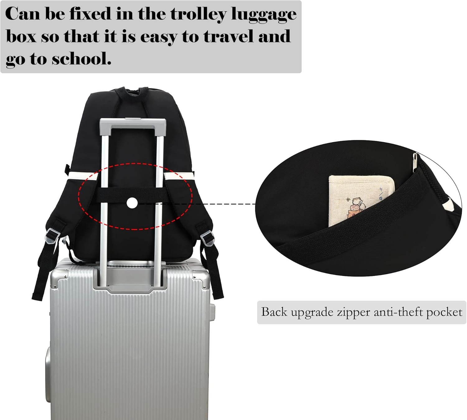 Makukke School Backpacks for Teen Girls - Laptop Backpacks 15.6 Inch College Cute Bookbag Anti Theft Women Casual Daypack,White - Image 3