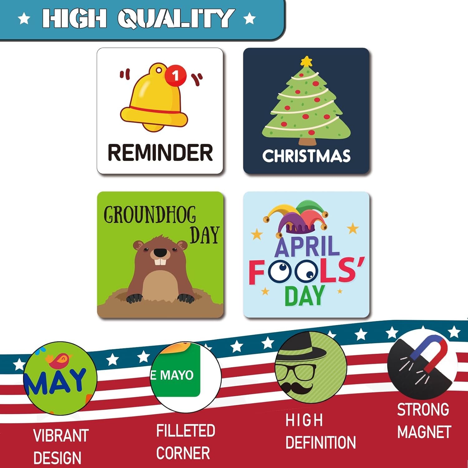 42Pcs Holiday Magnets for Magnetic Calendar, Holiday Refrigerator Magnets for Calendar Whiteboard, Dry Erase Boards, Calendar Magnets Accessories for Home Classroom Office - Image 5