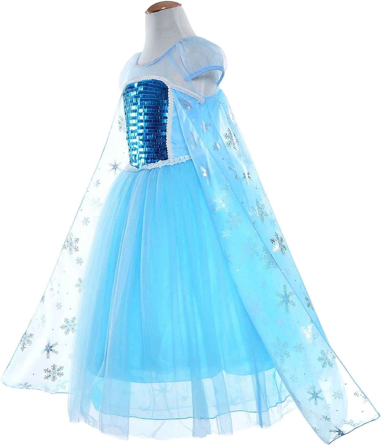 Party Chili Princess Costumes Birthday Dress Up for Little Girls with Crown,Mace,Gloves Accessories 3-12 Years - Image 4