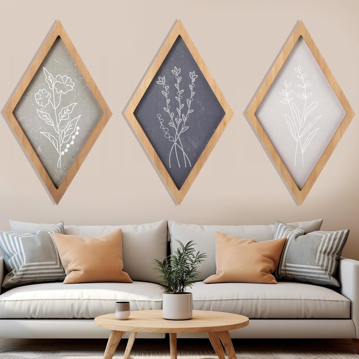 Yerliker 3 Pcs Botanical Wall Prints Wall Decor Set Boho Vintage Wall Art Plant Framed Wall Prints for Rustic Farmhouse Home Kitchen Bedroom, 13" x 8" (Gentle) - Image 8
