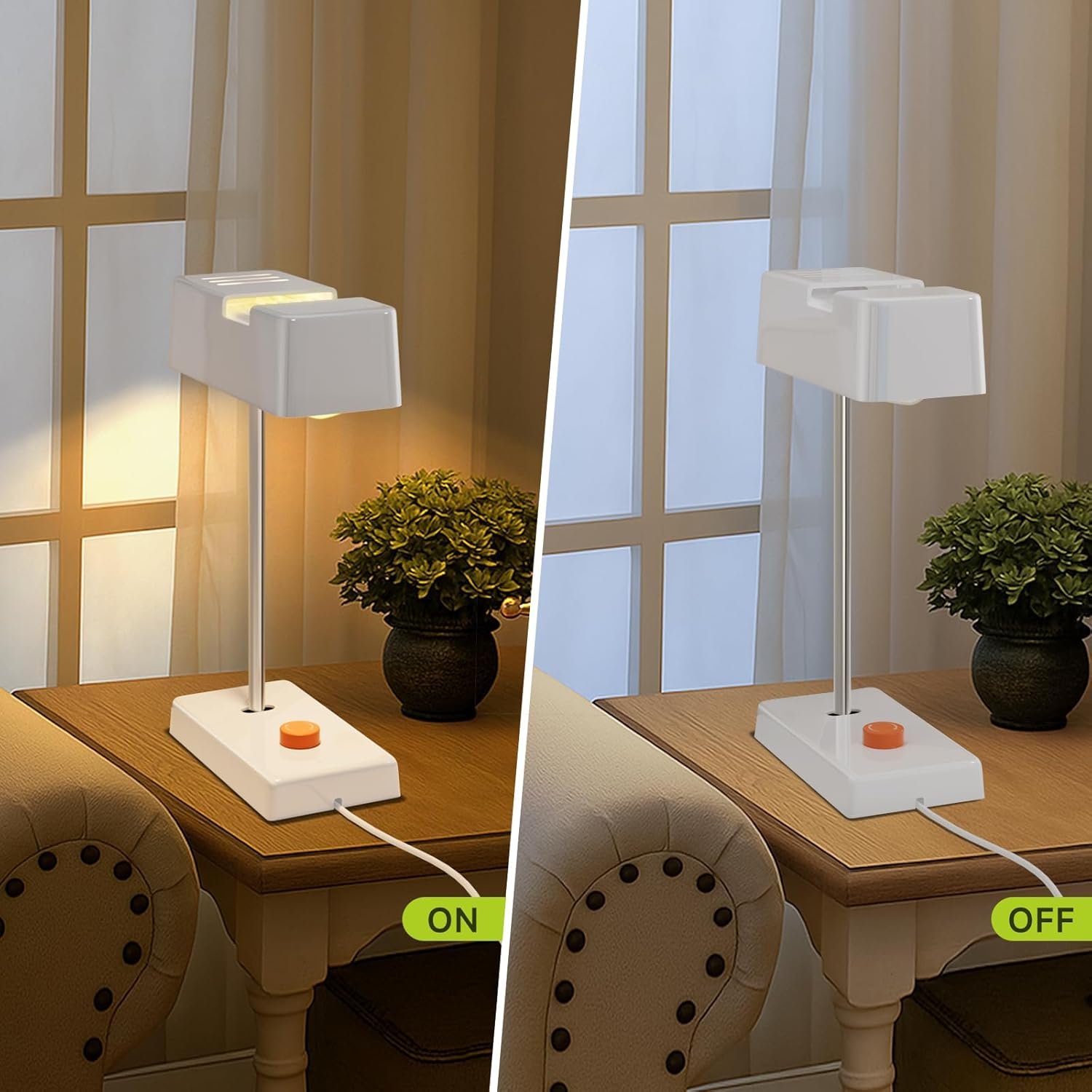 Mid -Century Modern White Desk Lamp-350° Rotatable Shade, 44° Swing Arm, Adjustable Bedside Table Lamp for Reading, Living Room, Bedroom, Home Office - Image 5