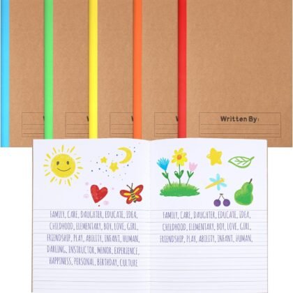 Henoyso 5 Pcs Primary Composition Notebook 9 3/4 x 7 1/2 Inch Kids Journal, Back to School Supplies, K-2 Primary Writing Notebook for Kids Student Draw and Write Story Journal (Bright Color)