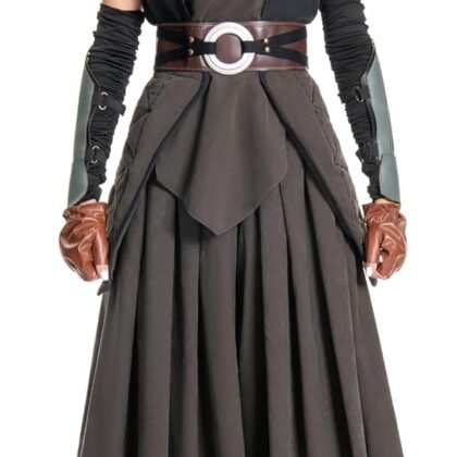 Womens Knight Costume Warrior Halloween Costume Tunic Outfits Pants Full Set for Adults