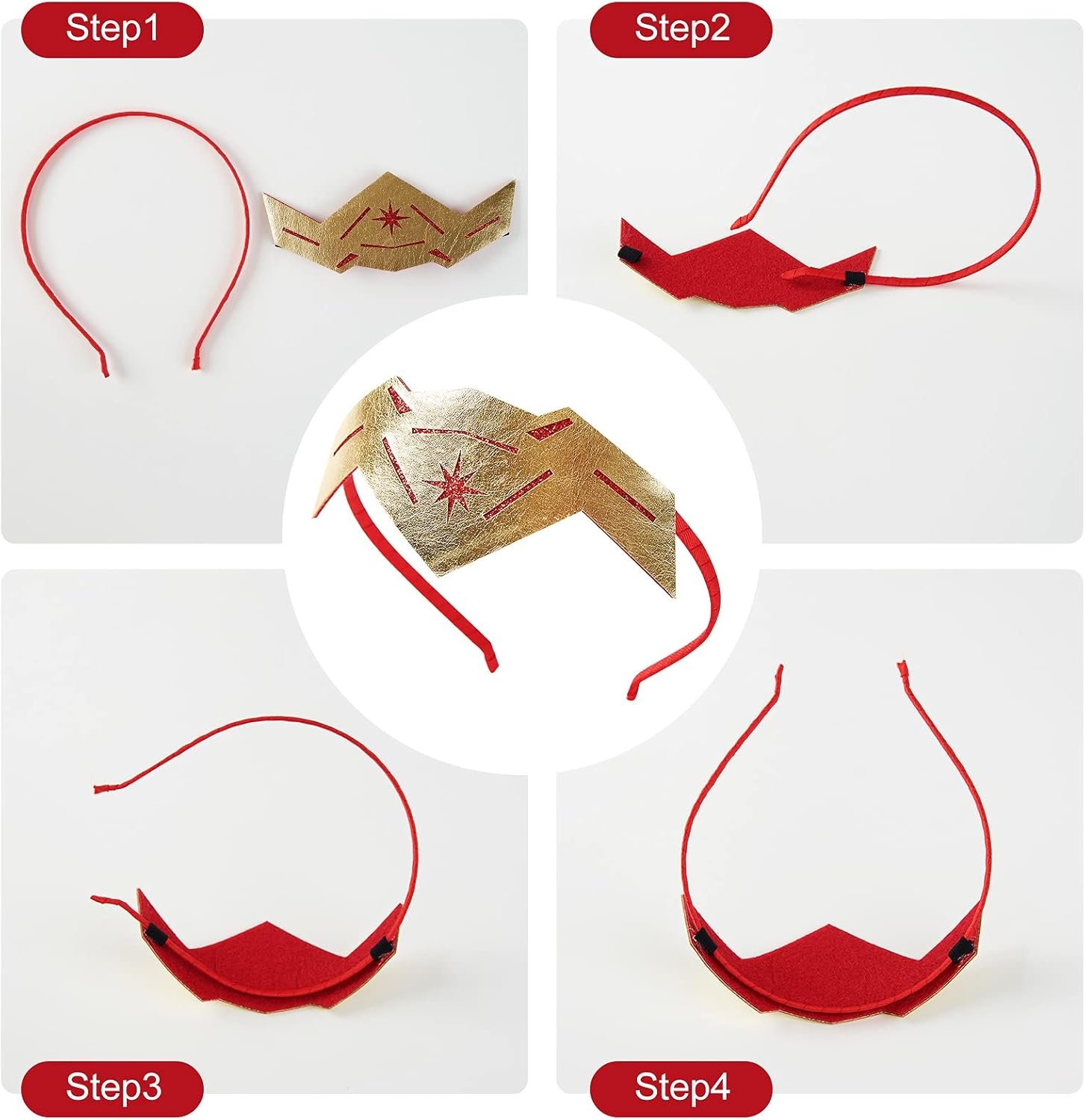 Girls Costume Tiara Headband Superhero Woman Halloween Dress Up Accessories - Image 5