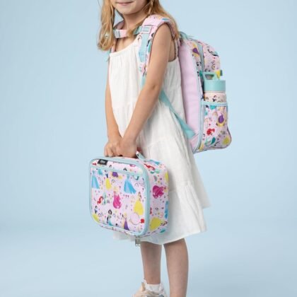 Simple Modern Disney Princess Medium Toddler Backpack, Lunch Box and Water Bottle for School, Girls | 3 pc | Princess Rainbows