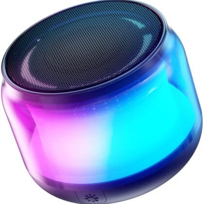 LENRUE Portable Bluetooth Speakers with Colorful Lights, Loud Sound, Small Bluetooth Speaker with Wireless Stereo Pairing, Mini Gifts for Kids, Teen, Girls, Boys, Women