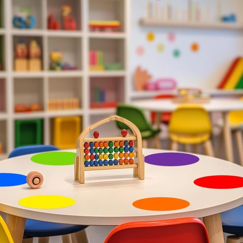 Ireer 12 Pcs Large 13'' Dry Erase Dots for Classroom Table Removable Circles Stickers Wall Whiteboard No Staining Spots for School Teacher Home Office Teaching Supplies(Rainbow Color) - Image 6