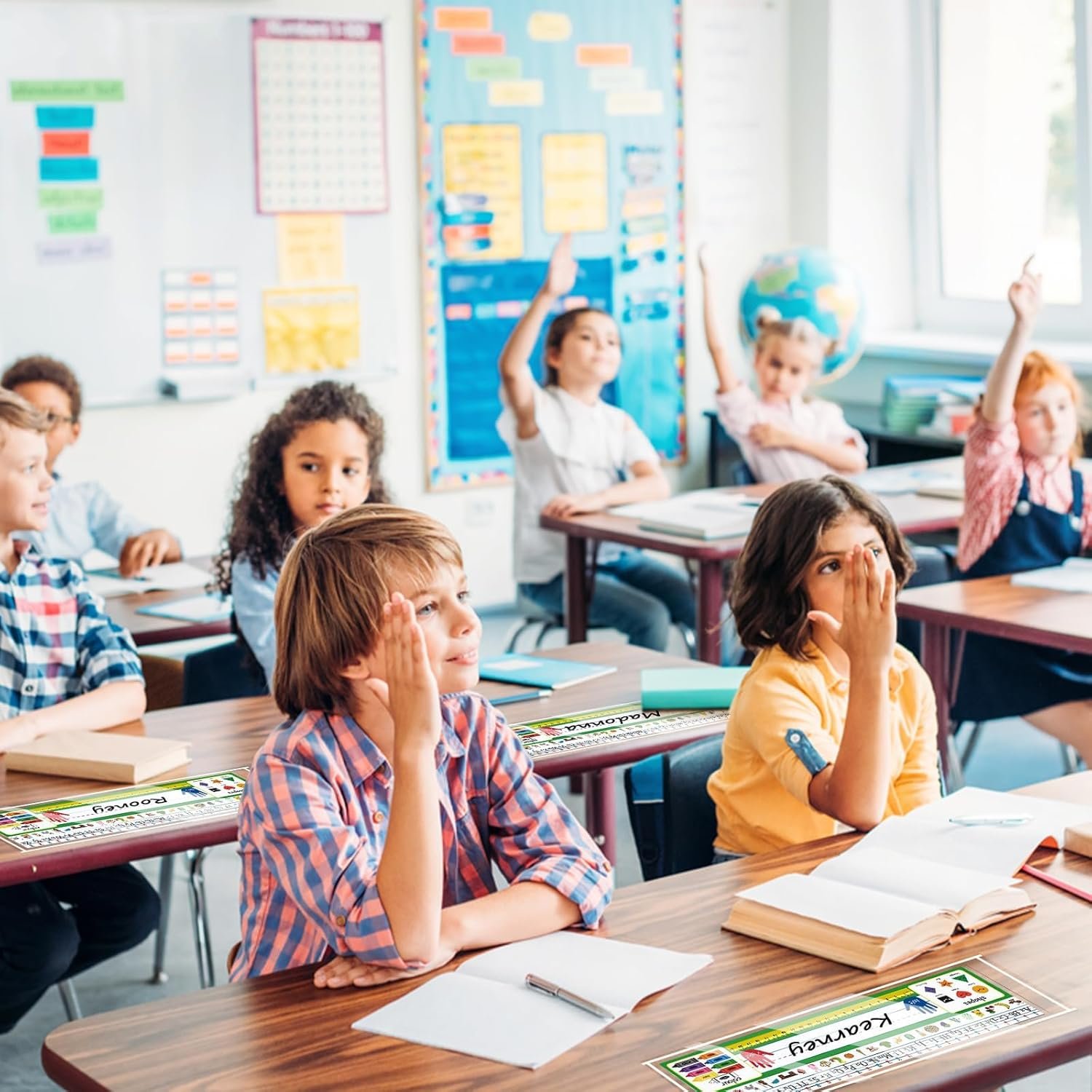 Meetory 36 Pieces 13.5” x 4.9” Clear Nameplate Pocket Self-Adhesive Desk Name Tag- Covers for School Classroom Desk, Office Supplies(NOT Include Name Tags) - Image 6