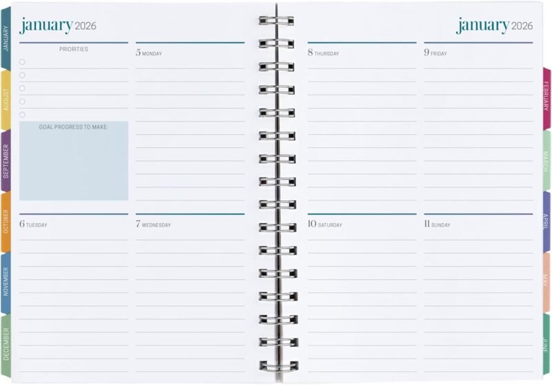 Inspired by Erin Condren 12-Month A5 Weekly Planner (Jul 2025 - Jun 2026), Compact Weekly and Monthly Planner Calendar, 70 Lb. Text Weight Paper, Leopard Era Covers, Wire-O Spiral Binding - Image 7
