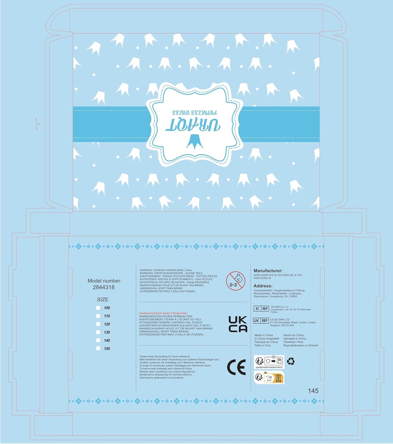 Princess Dress Costume for Girls Deluxe Fancy Dress Up Birthday Cosplay Costume with Crown Wand Accessories - Image 7