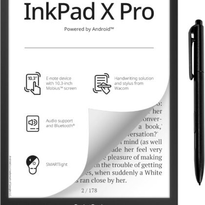 PocketBook InkPad X Pro E-Reader & E-Note | E-Ink Notepad | Handwriting-Feature & Pen | Glare-Free 10.3'' Mobius™ Screen | Powered by Android | SMARTlight | Audio- & E-Book Reader | Bluetooth & WiFi