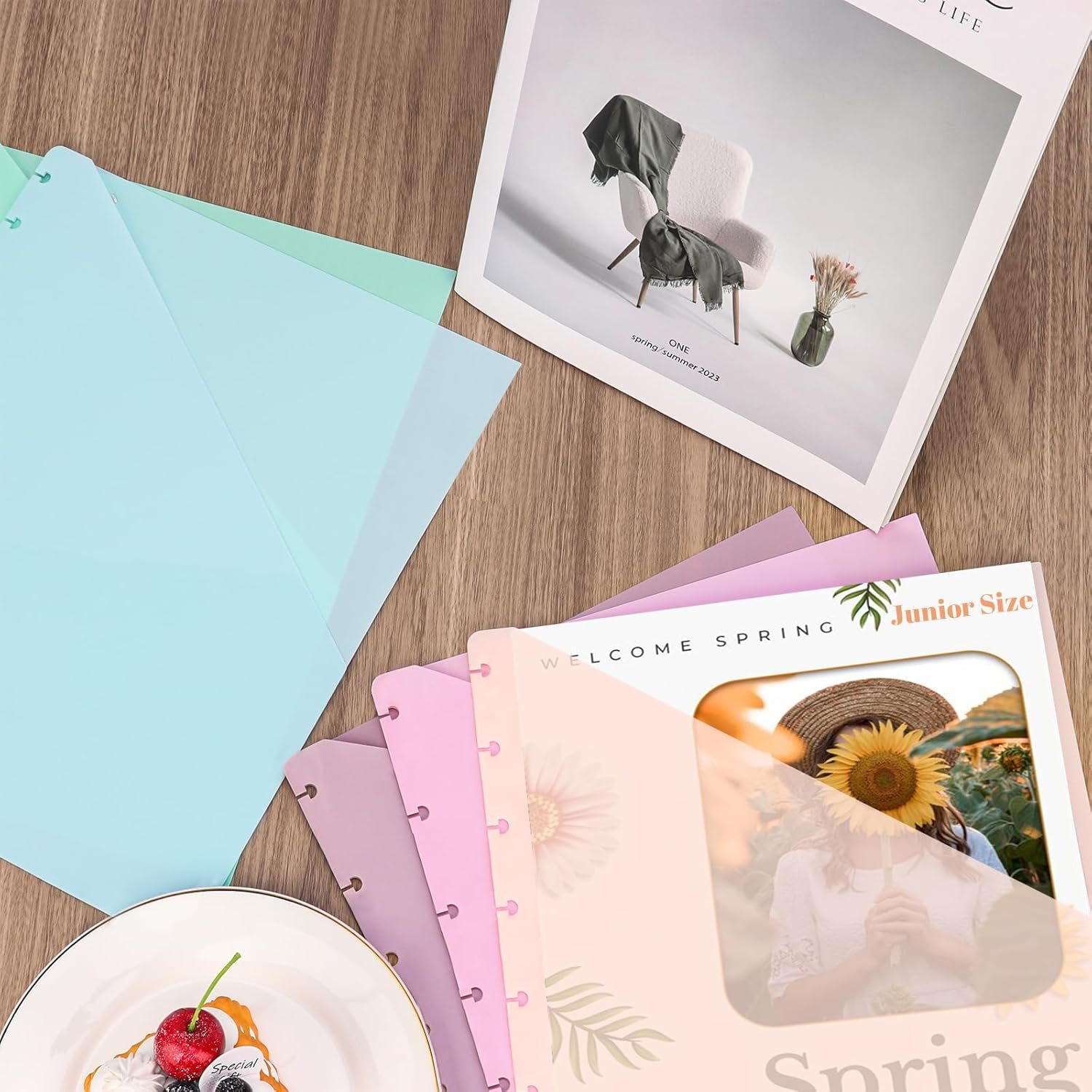 (5.5×8.5 inch) 10Pcs Junior Size Discbound Pocket Dividers DiscBound Binder Dividers Disc Bound Planner Supplies DiscBound Pocket Folder Discbound Notebook Accessories 8 Disc Planner Cover for Office - Image 8