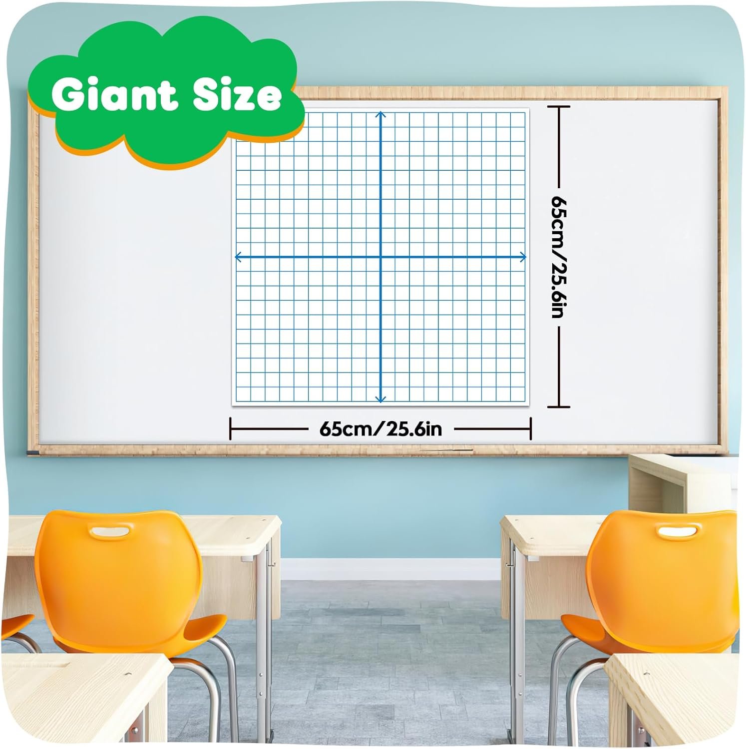 Giant Magnetic XY Coordinate Graph Grid Paper,Dry Erase Chart Paper for Whiteboard Homeschool Teacher Must Haves,Math Classroom Teaching Supplies Math Manipulatives - Image 4