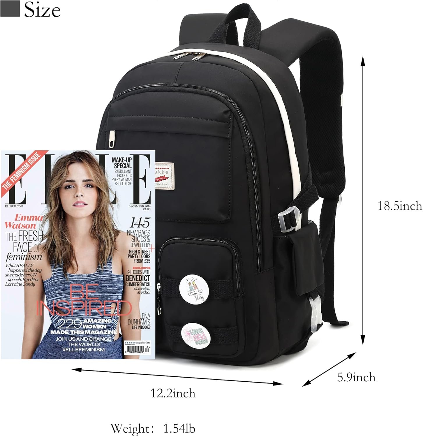 Makukke School Backpacks for Teen Girls - Laptop Backpacks 15.6 Inch College Cute Bookbag Anti Theft Women Casual Daypack,White - Image 6