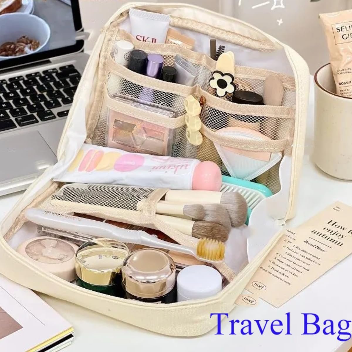 Pencil Case Pouch Box Cute Kawaii Large Capacity Aesthetic Zipper Pen Holder Organizer Bag for Office Workspace Supplies Desk Accessories Travel (Light Pink) - Image 6