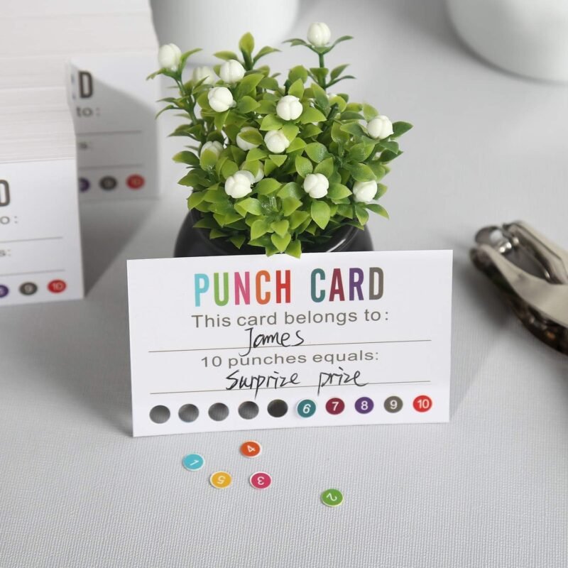 ONEDONE Punch Cards (Pack of 200) Reward Punch Cards for Classroom Behavior Incentive Awards for Kids Students Teachers Home Classroom School Business Loyalty Gift Card - 3.5" x 2" - Image 7