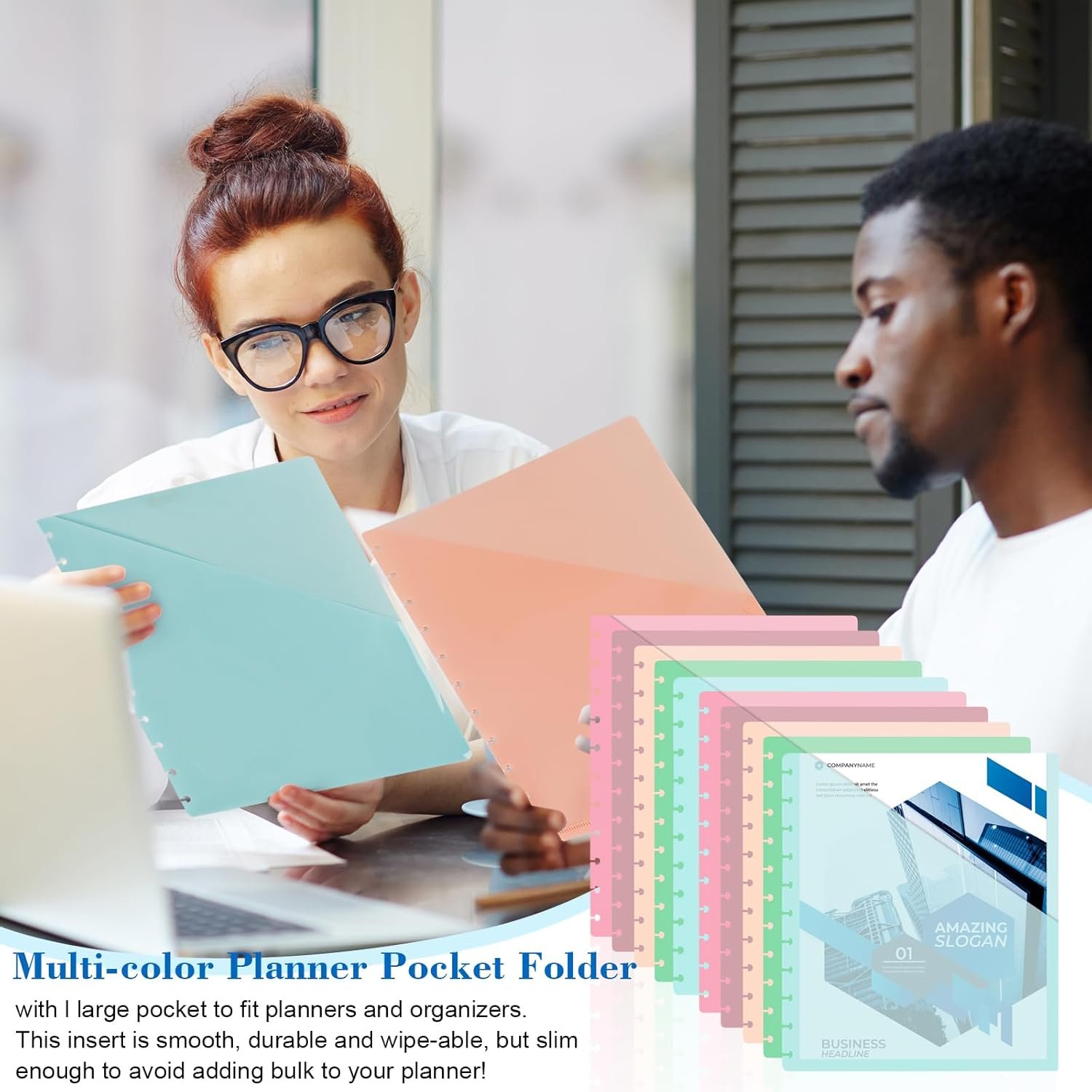 10 Pcs Discbound Letter Size Planner with 9.3 * 11inch Dividers and Pockets - 11 Disc Planner Folder Binder - Image 8