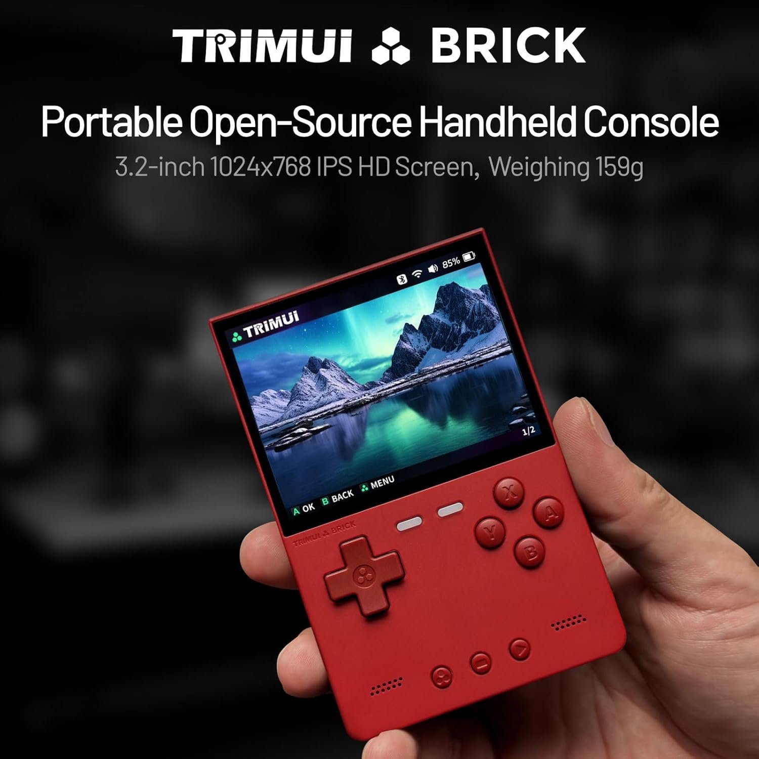 Trimui Brick Retro Game Console 3.2-Inches 1024x768 IPS Screen Built-in 128G TF Card Video Gaming Consoles 3000mAh Lithium Battery Supports Multiple Simulators Casual Game Console(Red) - Image 4