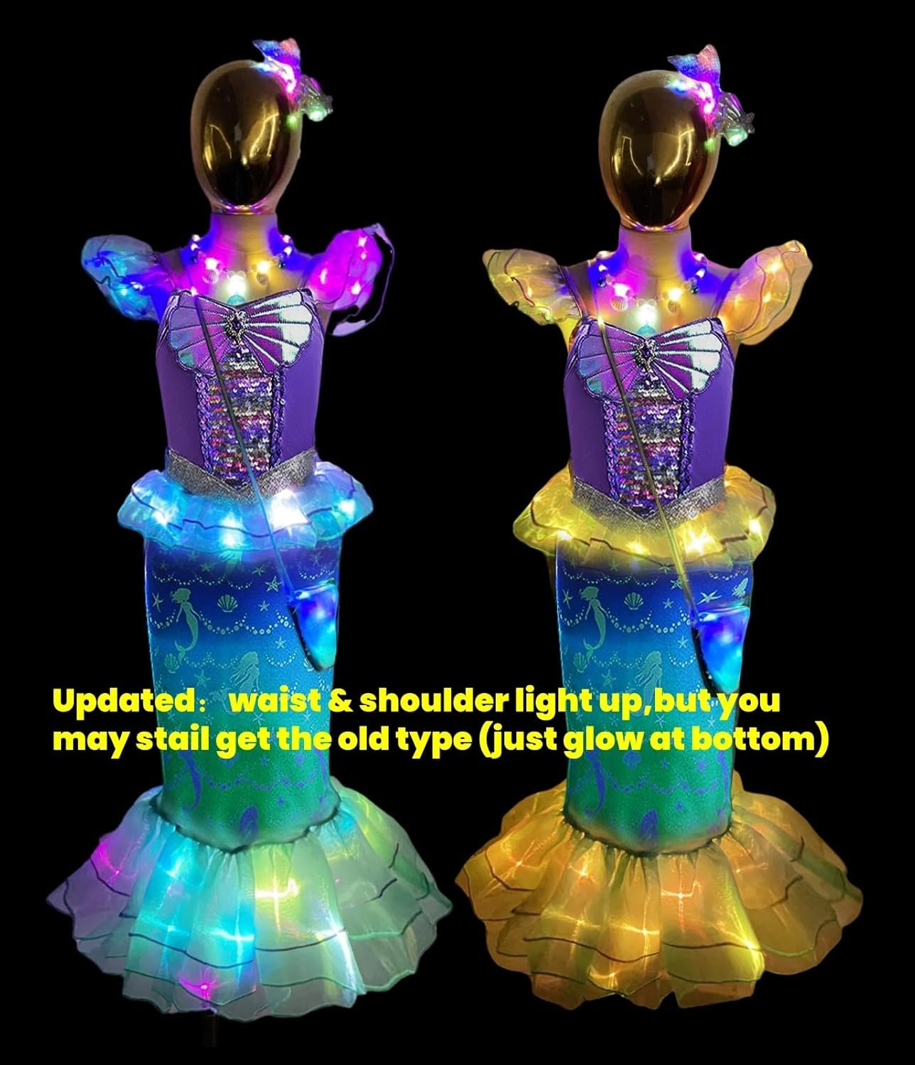 Girls Mermaid Costumes With Bag Little Mermaid Dress for Kids with Accesseries - Image 3