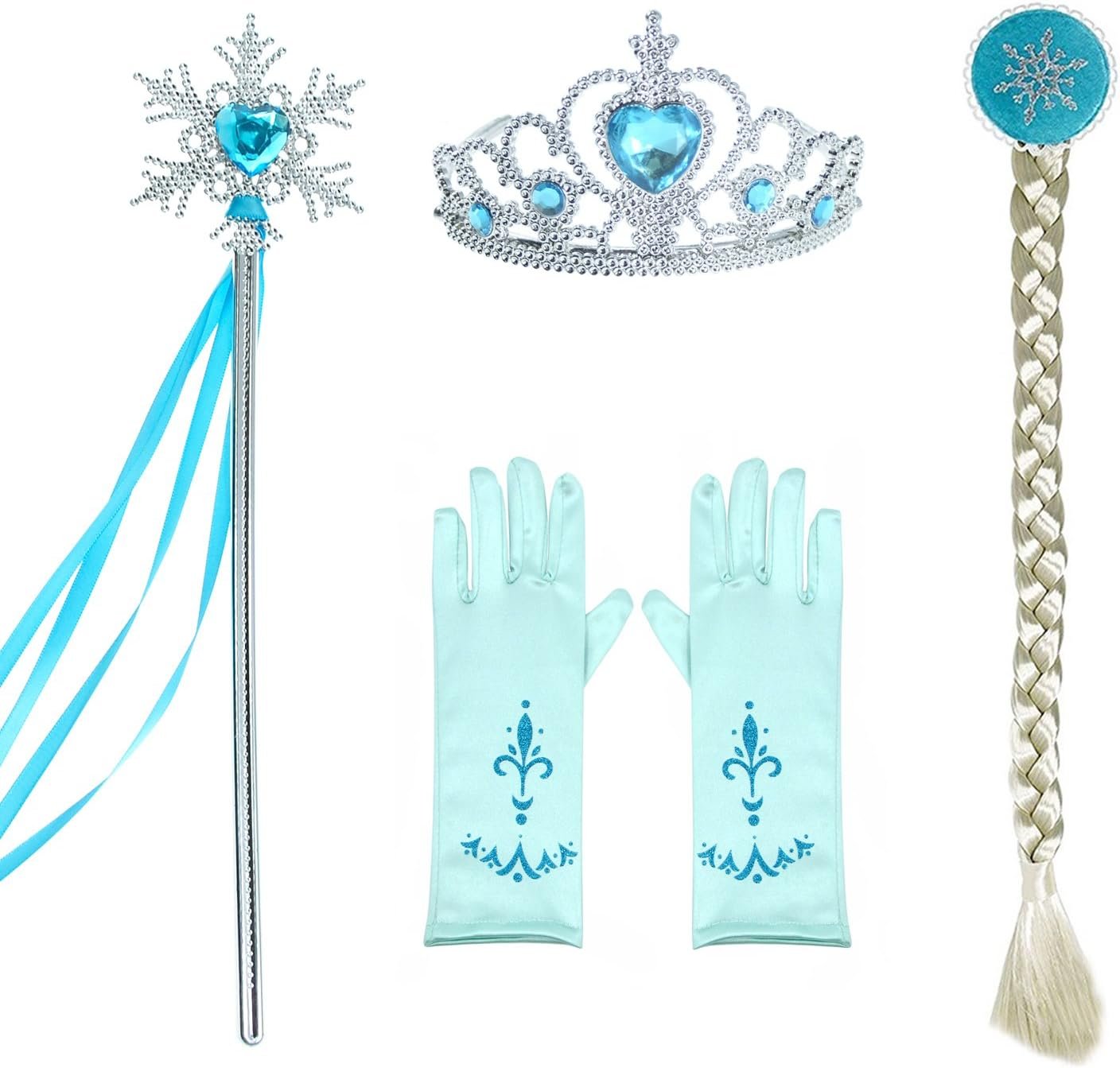 Party Chili Princess Costumes Birthday Dress Up for Little Girls with Crown,Mace,Gloves Accessories 3-12 Years - Image 2