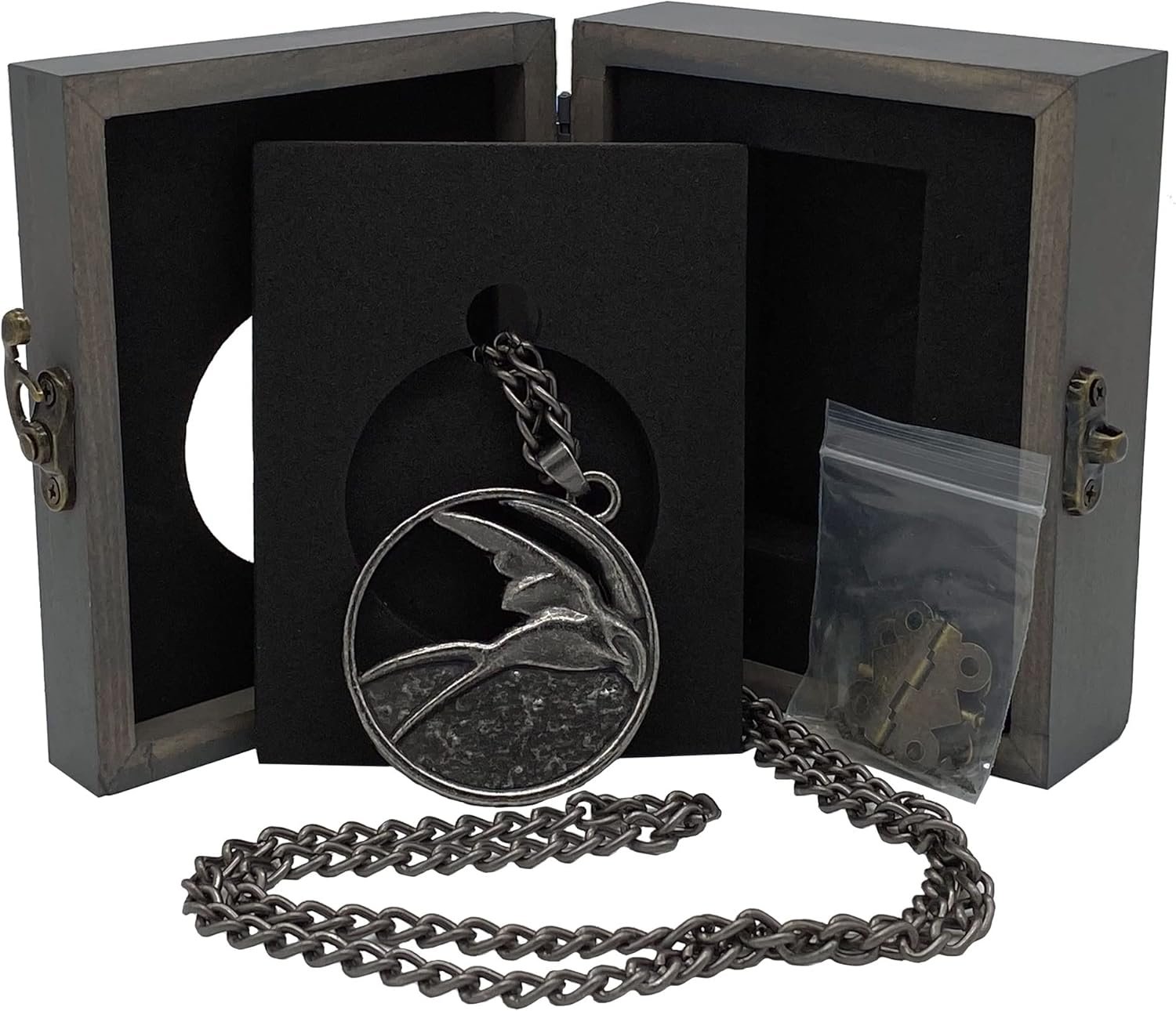 JINX Netflix's The Witcher Ciri Swallow Medallion Necklace + Wooden Collector Box - Image 6