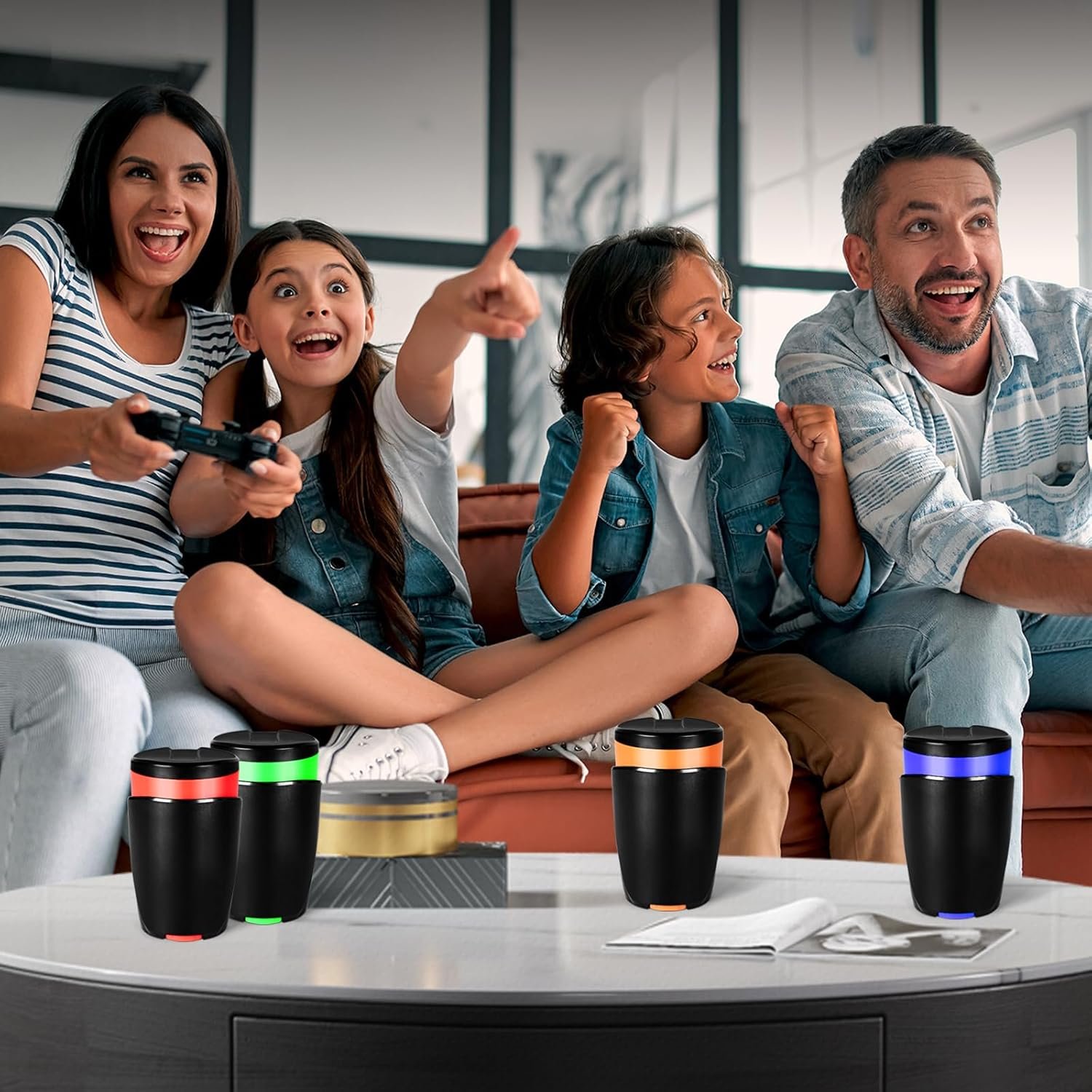 Portable Snack Dispenser, Keep Your Hand Clean, for Nuts, Candy, Cookies, Crackers, Small Snacks, for Game Lover, Home, Office, Car, 7oz (Orange) - Image 7