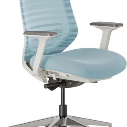 Branch Ergonomic Chair - A Versatile Desk Chair with Adjustable Lumbar Support, Breathable Mesh Backrest, and Smooth Wheels - Experience Optimal Comfort and Support - Light Blue
