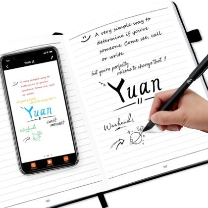 Smart Pen and Notebook - Smartpen Writing Set, Digital Smart pens for Note Taking, Real-time Sync for Digitizing, Storing, and Sharing Paper Notes, Compatible with ipad, iPhone and Android Smartphone