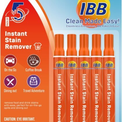 IBB Powerful Stain Remover for Clothes, Instant Spot Cleaning for All Laundry Tough Stains, Travel-Friendly & Portable Stain Remover Pen, Effective Stain Sticks, 5 Count