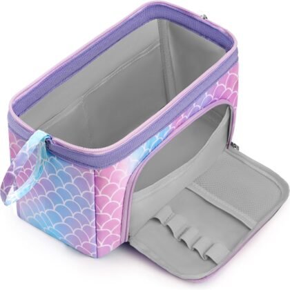 Large Pencil Case for Girls Boys, Cute Purple Pencil Pouch Big Capacity Pencil Organizer Bag, Students School Supplies Back to School Kids Gifts Teen Girls Boys Zipper Pen Box